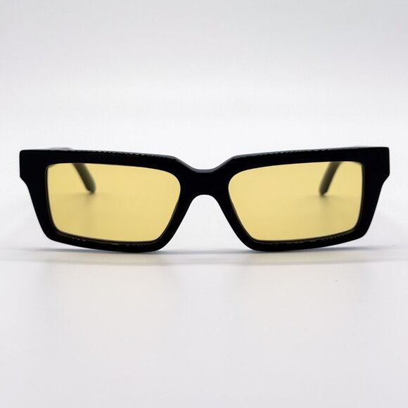 NEW OFF-WHITE OERI13A WARREN 1018 SUNGLASSES UNISEX BLACK SQUARE - Picture 2 of 9